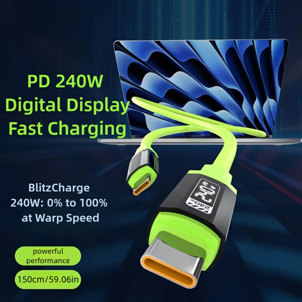 240W USB-C Fast Charging Cable 3/5 Pack 1.5M, Super Fast Charger Cord Compatible with iPhone 15 16