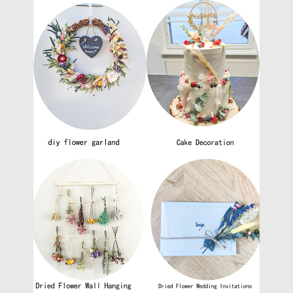 Dried Flower Bouquet with Pampas Grass - Boho Wedding Centerpiece Dried Floral Arrangement for Entryways, Bedrooms and Living Spaces