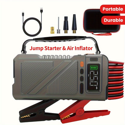 6000A/8000A Jump Starter with 150PSI Air Compressor – 7-in-1 Jump Box with Digital Tire Inflator, Portable Car Battery Charger for 12V