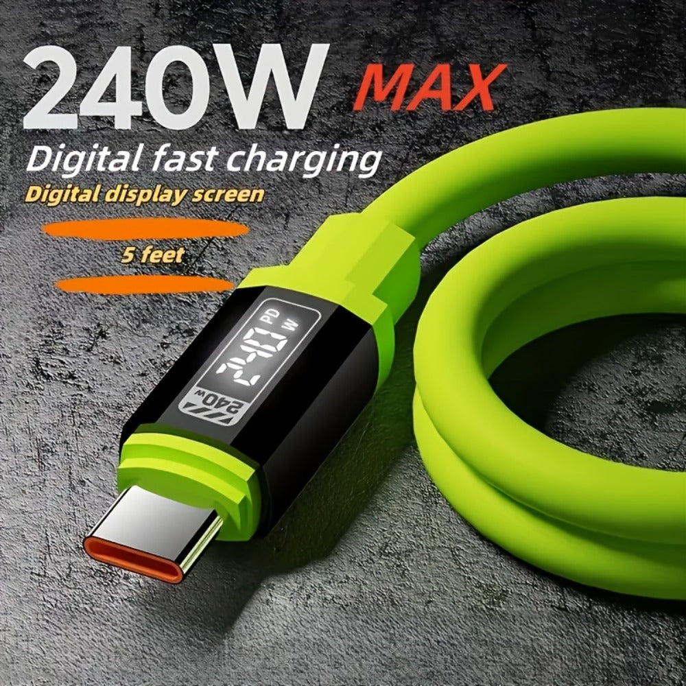 240W USB-C Fast Charging Cable 3/5 Pack 1.5M, Super Fast Charger Cord Compatible with iPhone 15 16