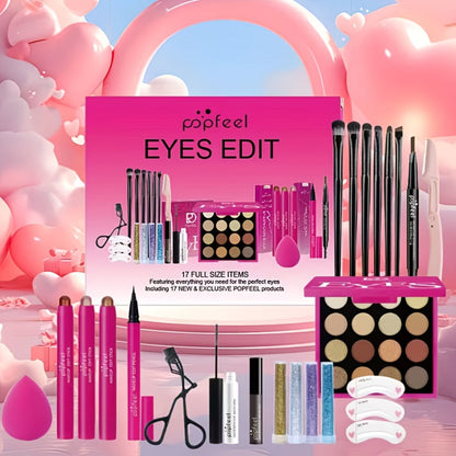 Full Face Makeup Kit All-in-One Complete Beauty Set with Foundation Blush Eyeshadow Palette Mascara & Brush
