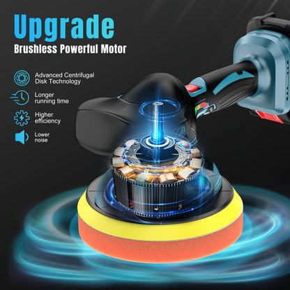 Cordless Buffer Polisher 6 Inch Dual Action Kit 2pcs 21V 2.0Ah Rechargeable Battery for Everyday Face, Beard and Body Grooming