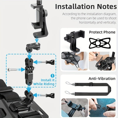 Chest Mount Harness for GoPro Hero 13 12 11 10 9 8 – Adjustable POV Chest Strap for Insta360 X4 X3 DJI Osmo Action 4 3 iPhone Samsung Phone