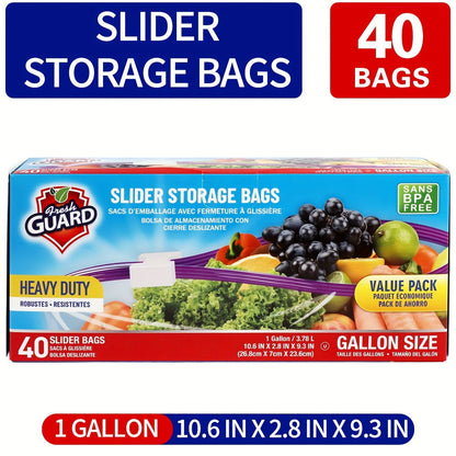 Storage Bags Fresh Guard Slider Freezer Bags in Quart, Gallon and 2.5-Gallon Sizes with 22- to 150-Count Options