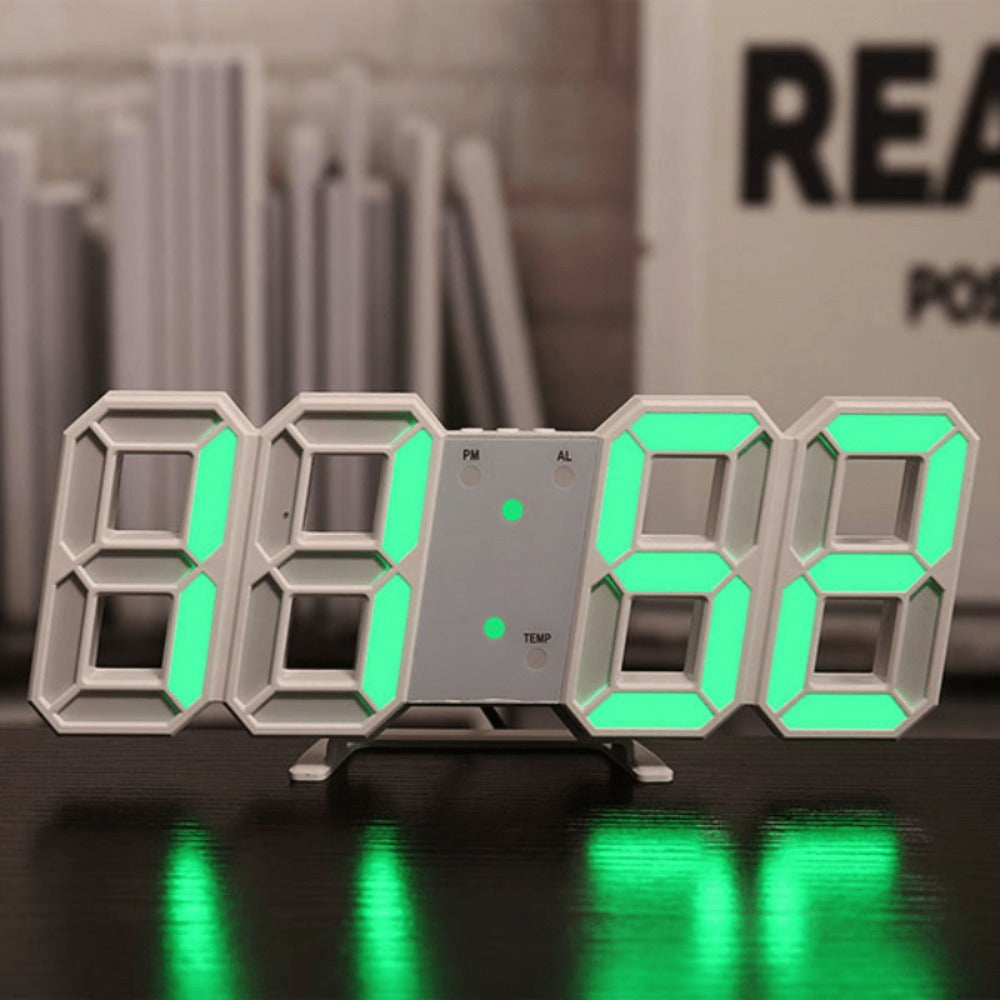 3D LED Digital Alarm Clock Colorful Night Light Home Decor Bedroom Desk Clock USB Powered for Entryways, Bedrooms and Living Spaces