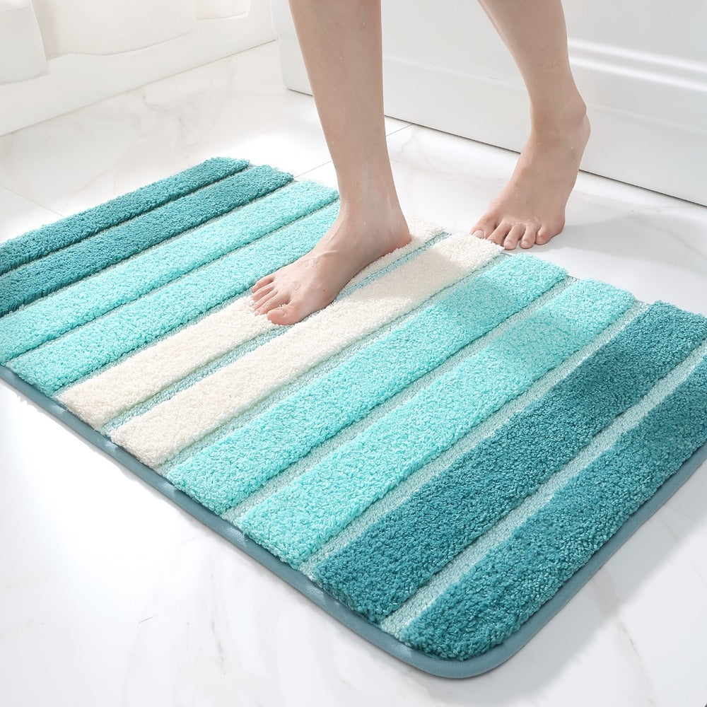 Chenille Bath Rug Non-Slip Absorbent Bathroom Mat – Extra Thick 1850g/㎡ Plush Washable Floor Mat for Bathroom Shower
