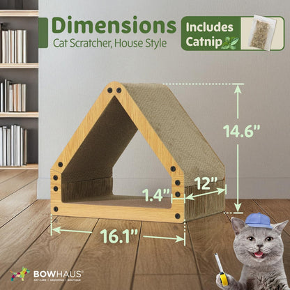 House Cat Scratcher Lounger Reversible Large Scratching Pad & Board for Indoor Cats – 5-Layer High-Density Cardboard 16x14x12 Inch Scratch