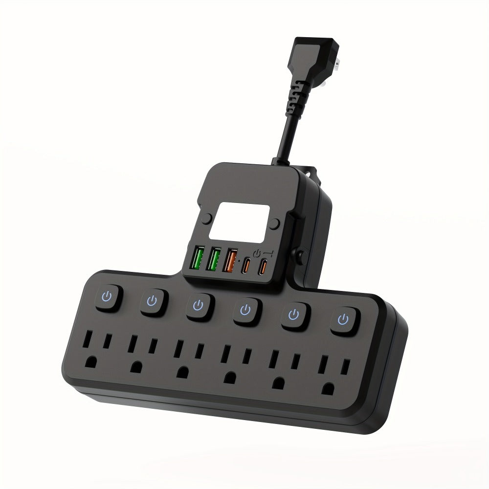 Desktop Power Strip 11-in-1 with 6 AC Outlets 3 USB-A 2 USB-C Ports 6 Individual Switches for an Everyday Personal Care Routine