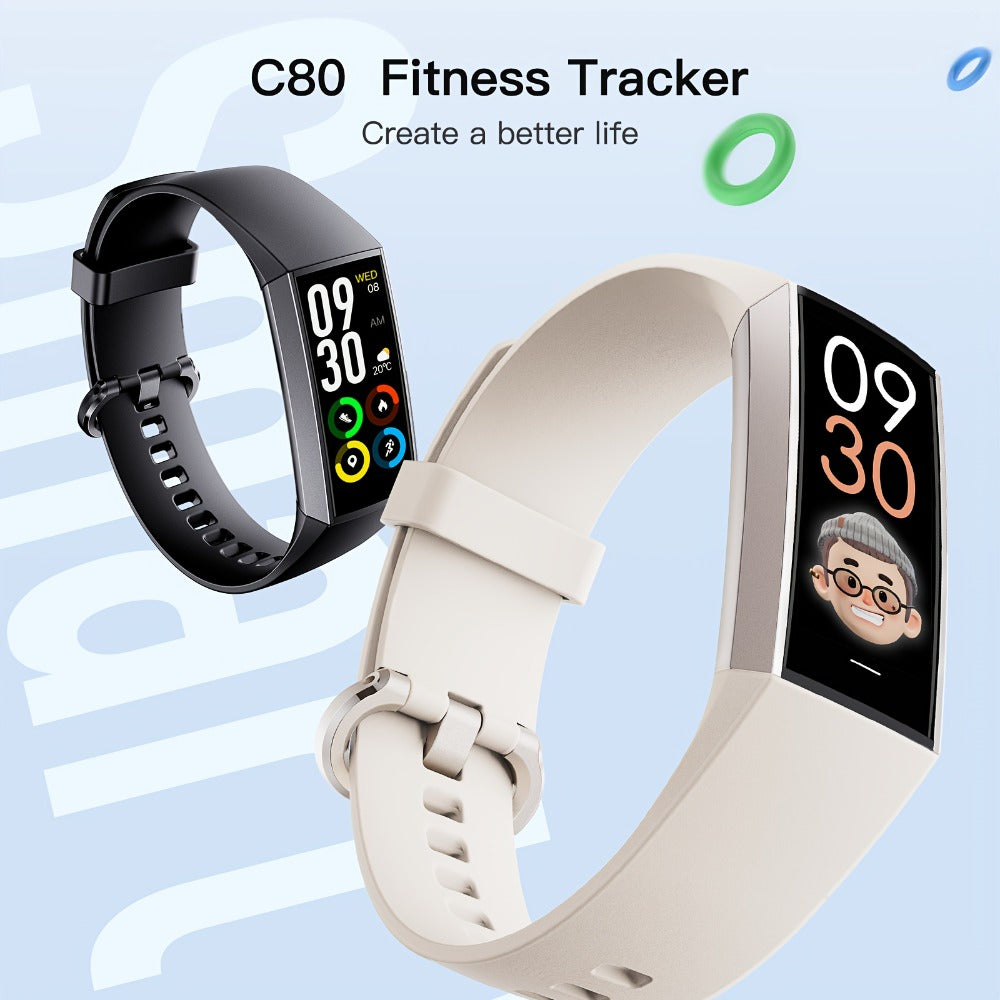 AMOLED Smart Band 1.1" Always-On Display, 14-Day Battery Life, 25 Sport Modes, Heart Rate & Sleep Tracker