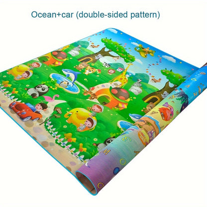 Double-Sided Foldable Foam Picnic Mat, 78 x 71 Inch Portable Beach Blanket with Five Printed Pattern Options