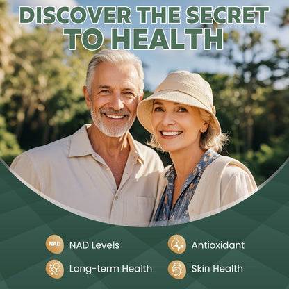 NAD+ Supplement 62500mg with Nicotinamide Riboside & Trans-Resveratrol, Healthy Aging, Brain Health