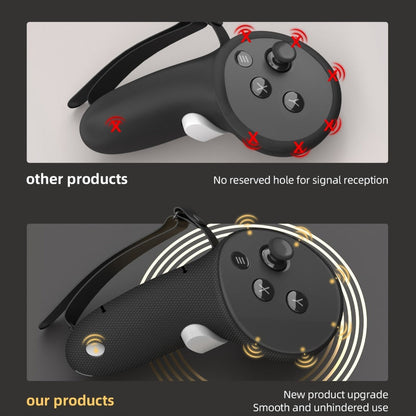 Meta Quest 3 & 3S Controller Grip Cover Silicone Hand Strap Protector – Anti-Throw Knuckle Strap Adjustable Battery Opening VR Controller