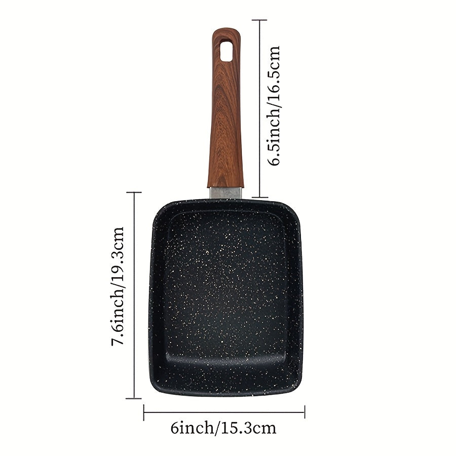 Tamagoyaki Pan Japanese Nonstick Rectangular Egg Pan for Omelettes & Rolls – Induction Halogen Compatible Dishwasher Safe Wooden or Plastic