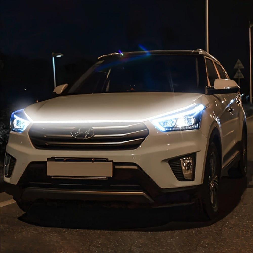 LED Engine Through-Light Bar 70 Inch High-Brightness White Light 2000-3000LM – Auto Welcome Mode Steering Effect 12V Wiring for Car SUV