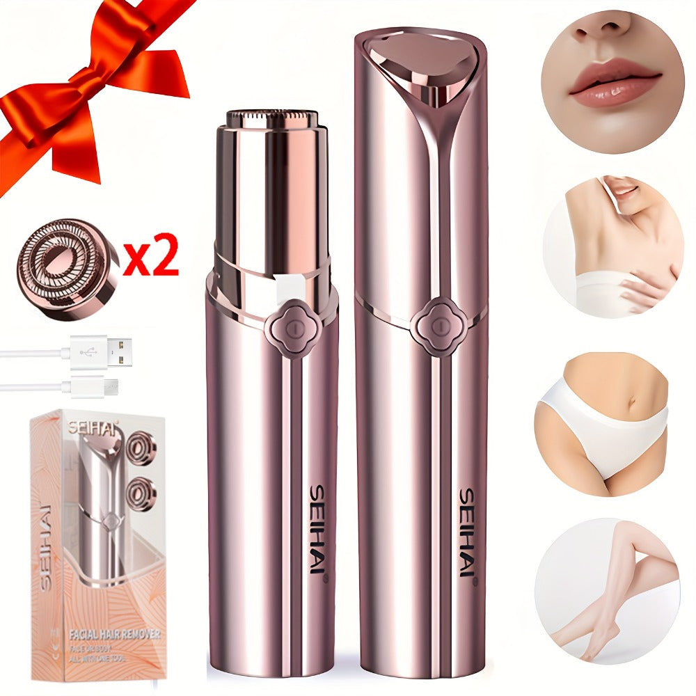 Electric Shaver for Women USB Rechargeable Epilator Hair Remover Face Bikini Legs Arms, for Everyday Face, Beard and Body Grooming