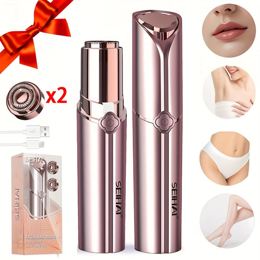 Electric Shaver for Women USB Rechargeable Epilator Hair Remover Face Bikini Legs Arms, for Everyday Face, Beard and Body Grooming
