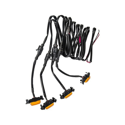 Grille LED Lights 4pcs – Amber Yellow 12V Front Grille Decorative Lights, Black Shell, Universal Fit for Toyota