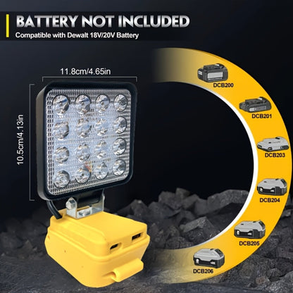 Cordless LED Work Light for DeWalt 20V Battery, 30W/90W 1800/5400 Lumen LED Floodlight, Battery Powered Work Light for Automotive
