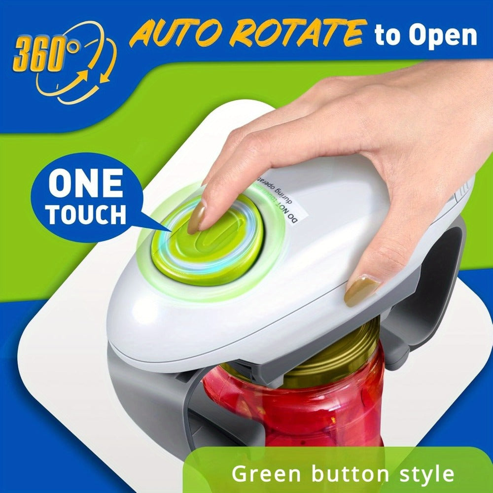 Electric Jar Opener & Bottle Opener, One-Touch Lid Opener for Arthritic Hands, Seniors & Weak Grip