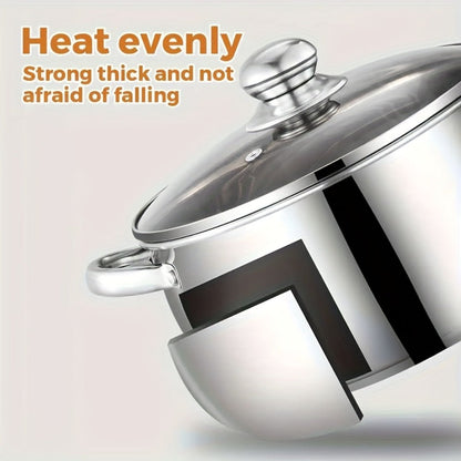 Stainless Steel Soup Pot Apple Pot Heat Resistant Handles Versatile Cookware for Boiling for Home Cooking, Dining and Outdoor Meals