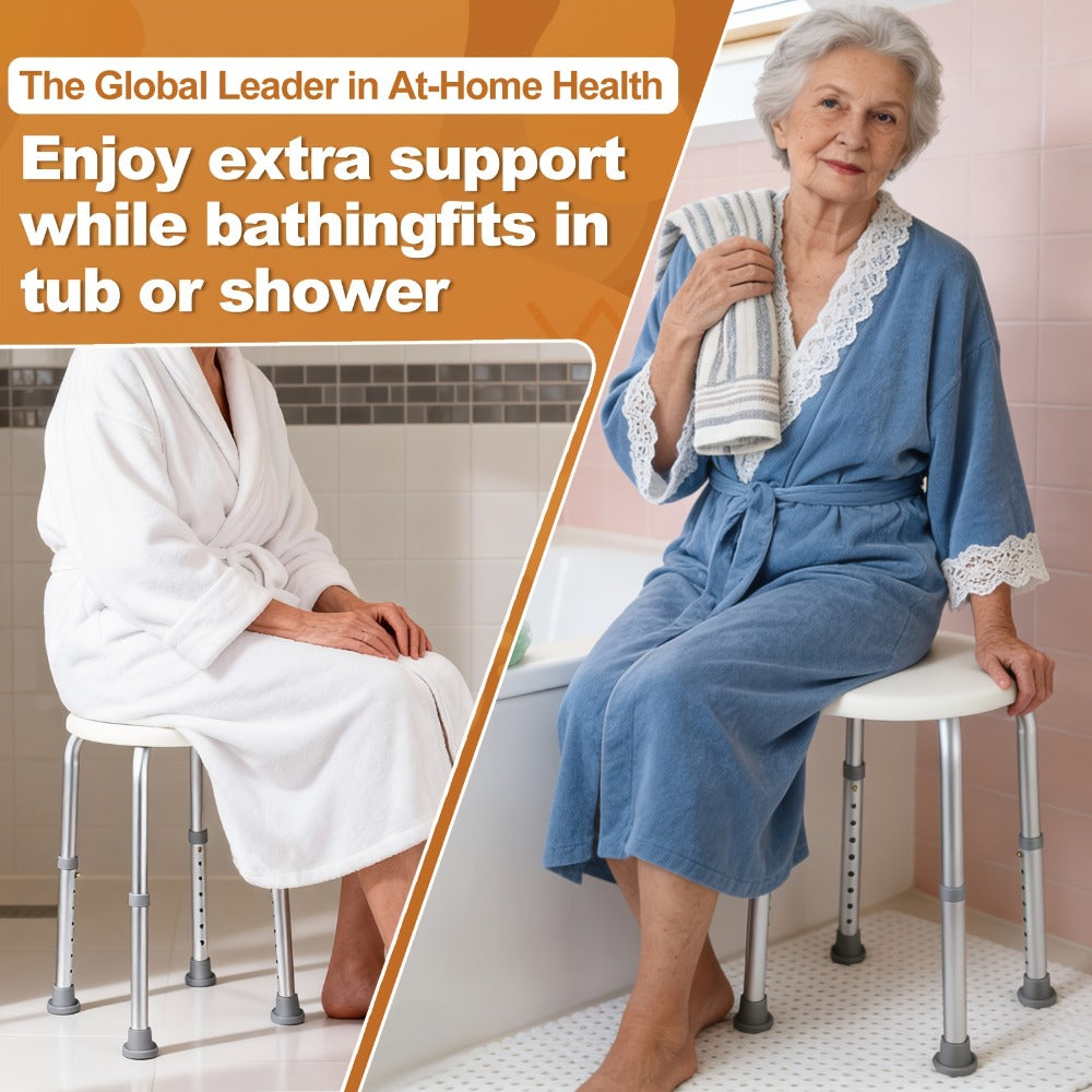 Shower Stool for Inside Shower, Adjustable Height Bath Seat, Stable Bathroom Stool for Sitting, Fits Showers & Bathtubs