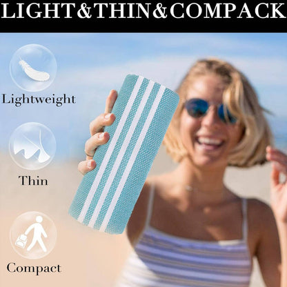 Turkish Beach Towels 2 Pack Sand Free Quick Dry Oversized Extra Large Lightweight Sandproof Compact Pool Swim Travel Camping Vacation Gift