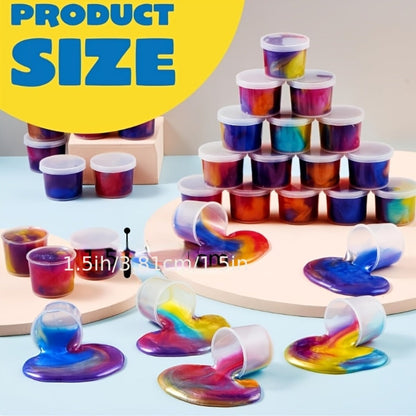Galaxy Slime Party Favors for Kids 36 Pack Bulk Slime Cups Stretchy Non-Sticky Classroom for Parties, Celebrations and Guest Favors