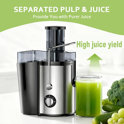 Centrifugal Juicer 600W Wide Mouth Juice Extractor - 3-Inch Feed Chute, High Juice Yield, Fast Juicing