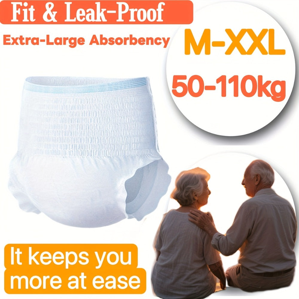 Disposable Incontinence Underwear for Seniors, High Absorbency Leak-Proof Pull-On Briefs, Ultra-Thin Breathable Cotton for Men & Women
