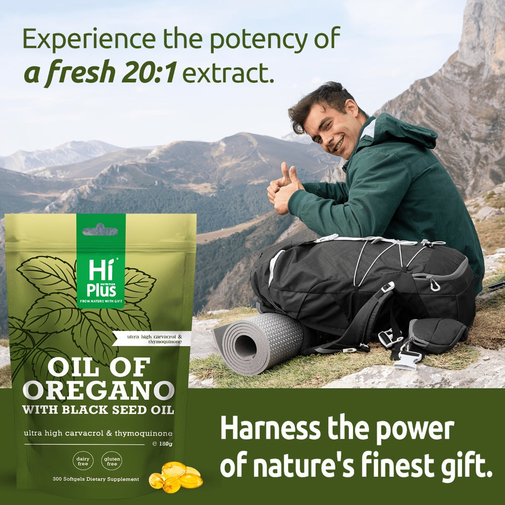 Oregano Oil Black Seed Oil Softgels 2-in-1 Immune Support, 4x Strength Carvacrol 200mg Thymoquinone