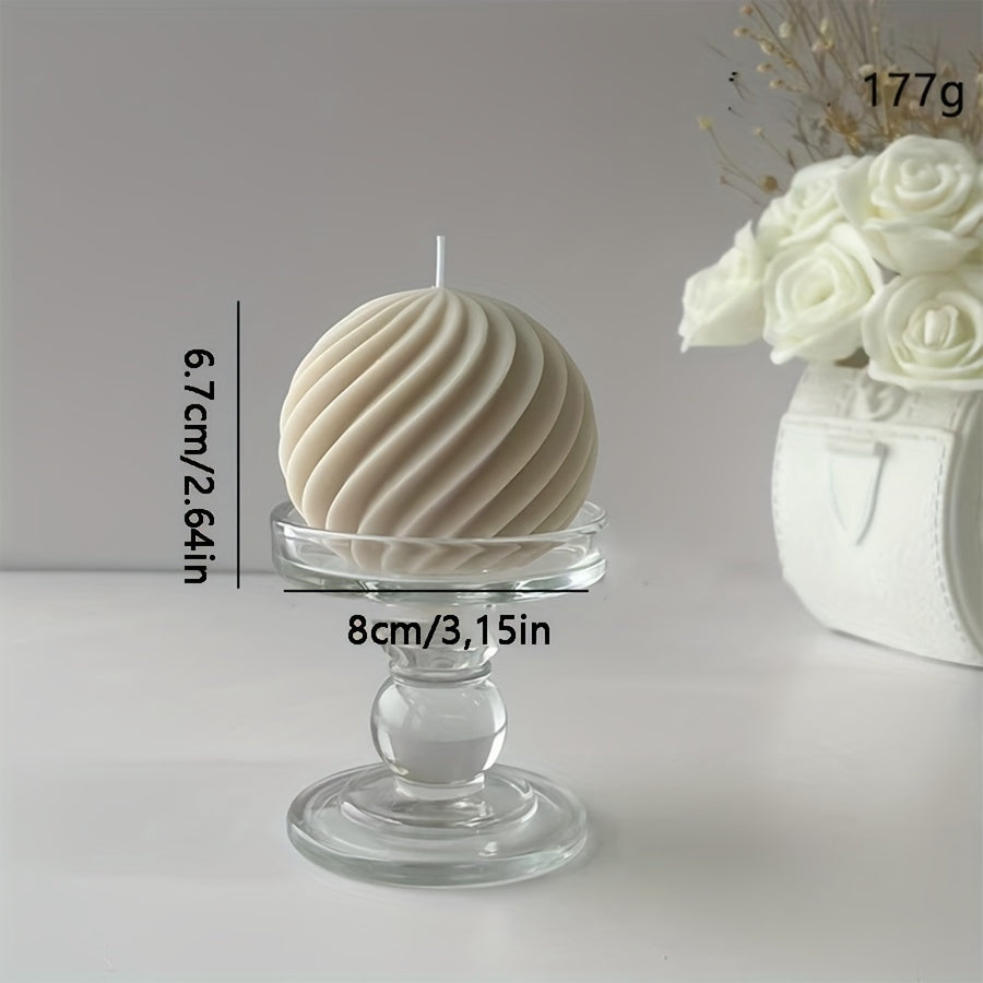 Ribbed Sculptural Candle in Single-Sphere or Three-Ball Form with Two Fragrance Selections