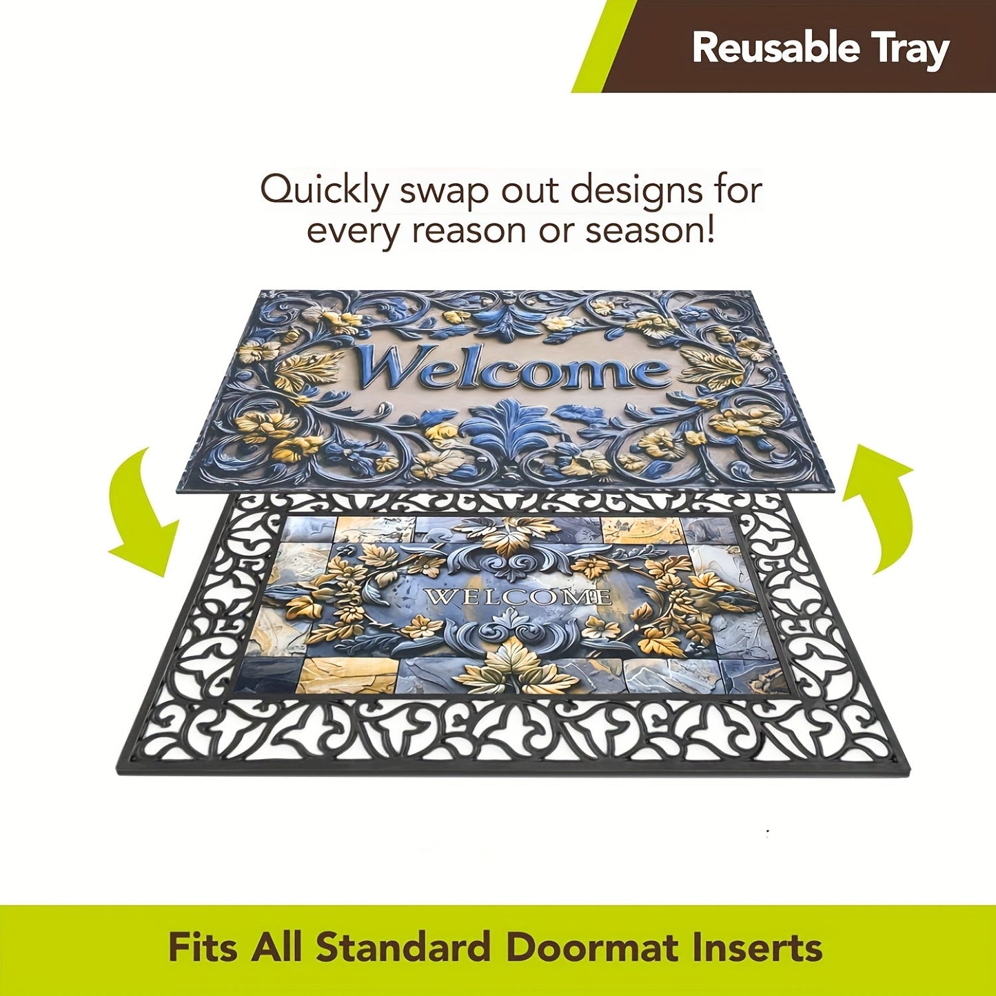 Door Mat | PVC Hollow Anti-Slip Mud Scraper Outdoor Entrance Holiday