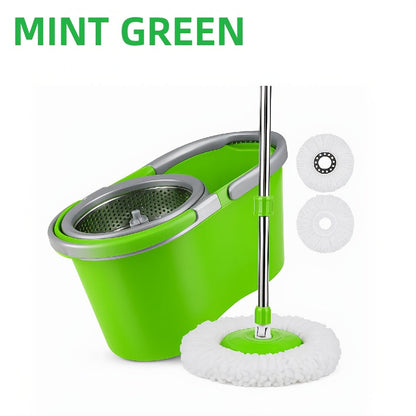 Spin Mop and Bucket Set with Wringer 360 Degree Spinning Self-Wringing Mop 4 Microfiber Mop for Bath Time, Home Spa and Personal Care