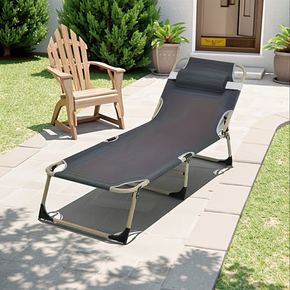 Folding Camping Cot 1200D Portable Sleeping Bed – Lightweight Foldable Outdoor Bed for Camping, Beach, Patio, Sunbathing & Poolside
