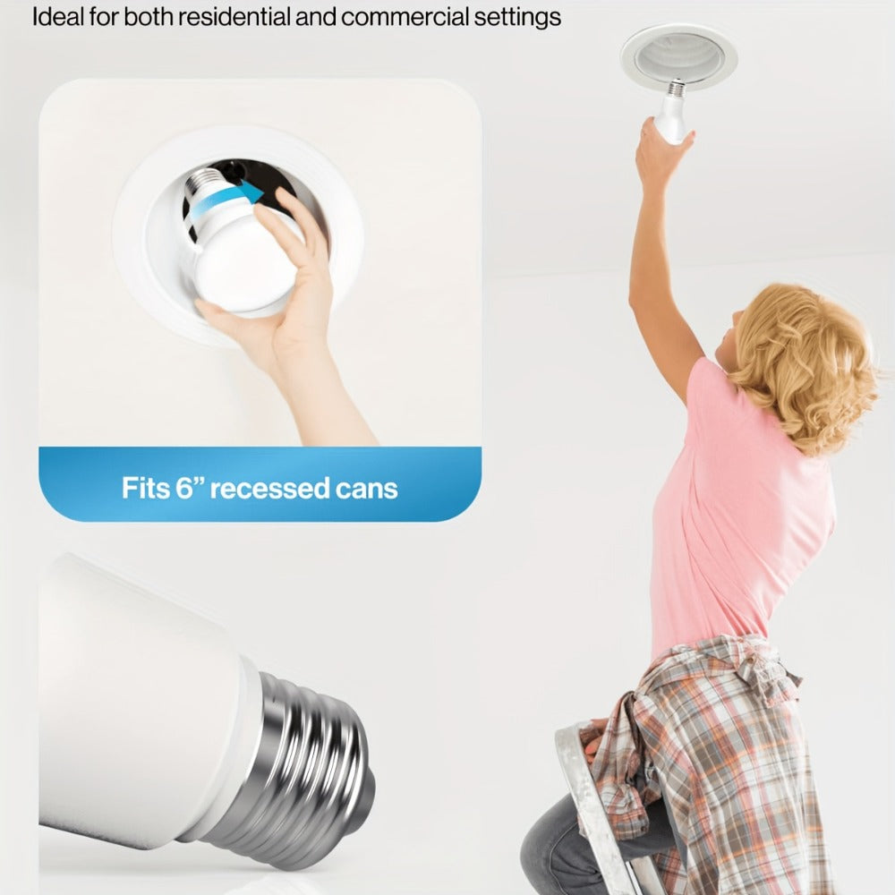 BR30 LED Flood Light Bulbs Dimmable 9W = 65W Equivalent 800 Lumens E26 Base CRI 80+ Recessed Light Bulbs for Ceiling Kitchen