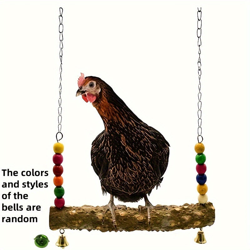 Parrot Swing Toy 2 Pack Chicken Shape Bird Swing for Medium Large Parrots Macaws African Greys Cockatoos Fun Hanging Cage Accessory Bird