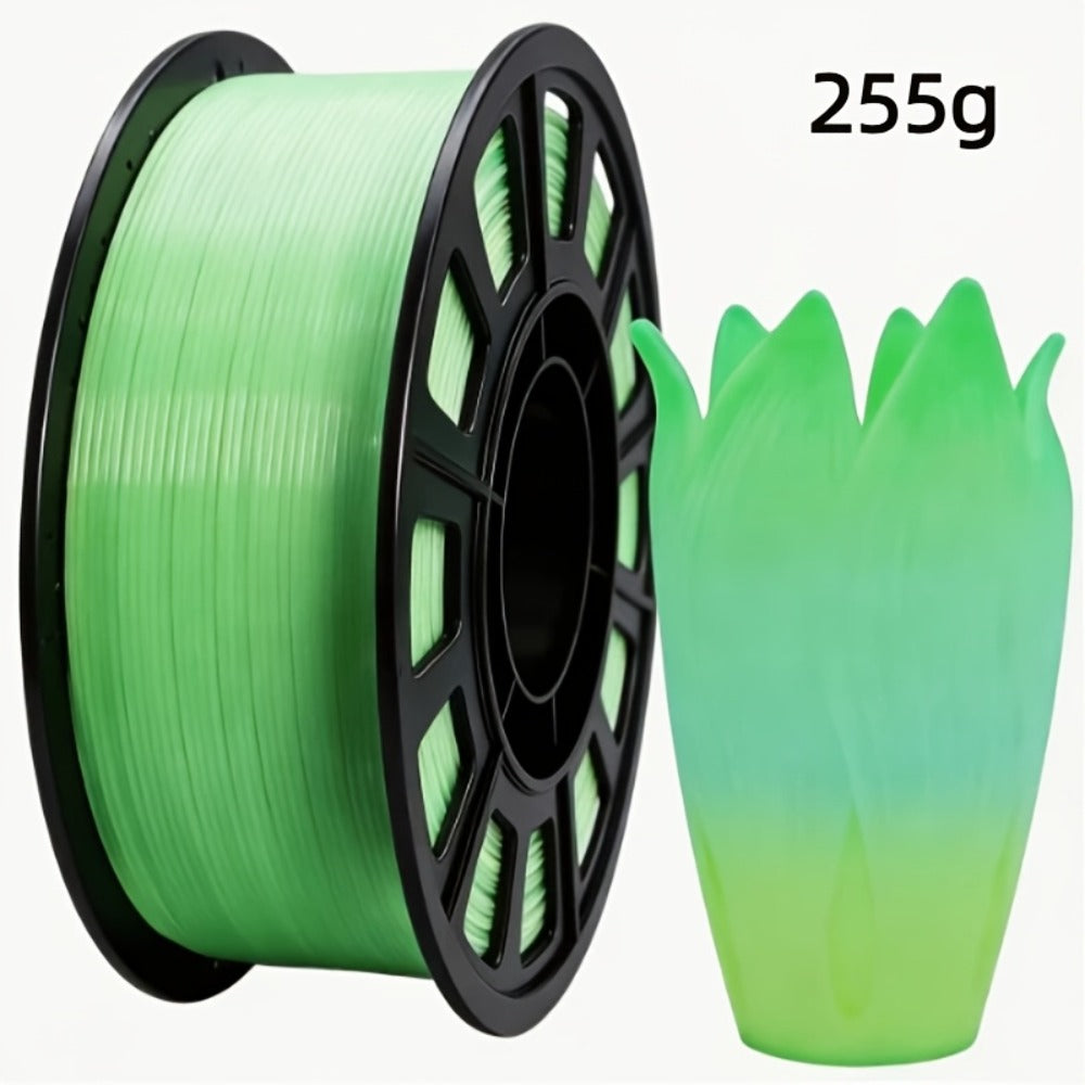 Gradient Rainbow PLA Filament 1.75mm 32 Colors, Shiny Multicolor Fast Color-Changing 250g Spool for FDM 3D Printers