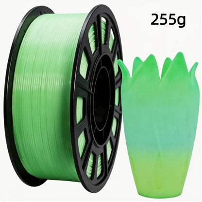 Gradient Rainbow PLA Filament 1.75mm 32 Colors, Shiny Multicolor Fast Color-Changing 250g Spool for FDM 3D Printers