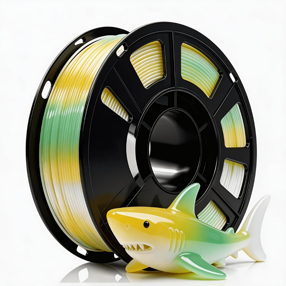 Rainbow PLA Filament 1.75mm Single Dual Triple Color Vacuum Packed, Neatly Wound High Precision ±0.02mm Smooth Printing