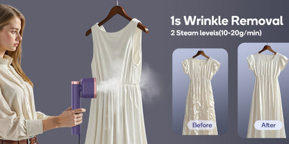Handheld Garment Steamer 1200W – Portable Clothes Steamer with 15-Second Heat-Up, Dual Steam Settings, Lightweight Travel & Home Steam Iron