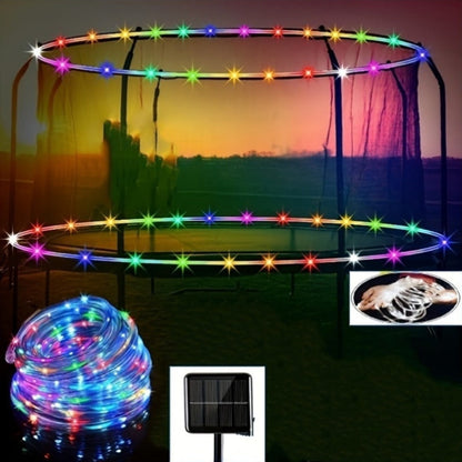 Solar Powered LED Trampoline Lights Colorful Rope Lights for 8-16 Ft Trampolines 8 Dynamic Modes IP65 Waterproof Outdoor Backyard Decoration