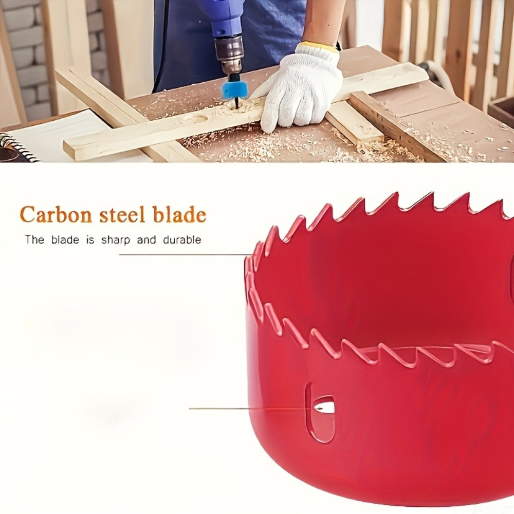 Hole Saw Set 8 Piece Kit 3/4 to 2-1/2 Inch 19mm-64mm Saw Blades with Mandrel and Allen Wrench for Drilling Softwood PVC Plastic Boards