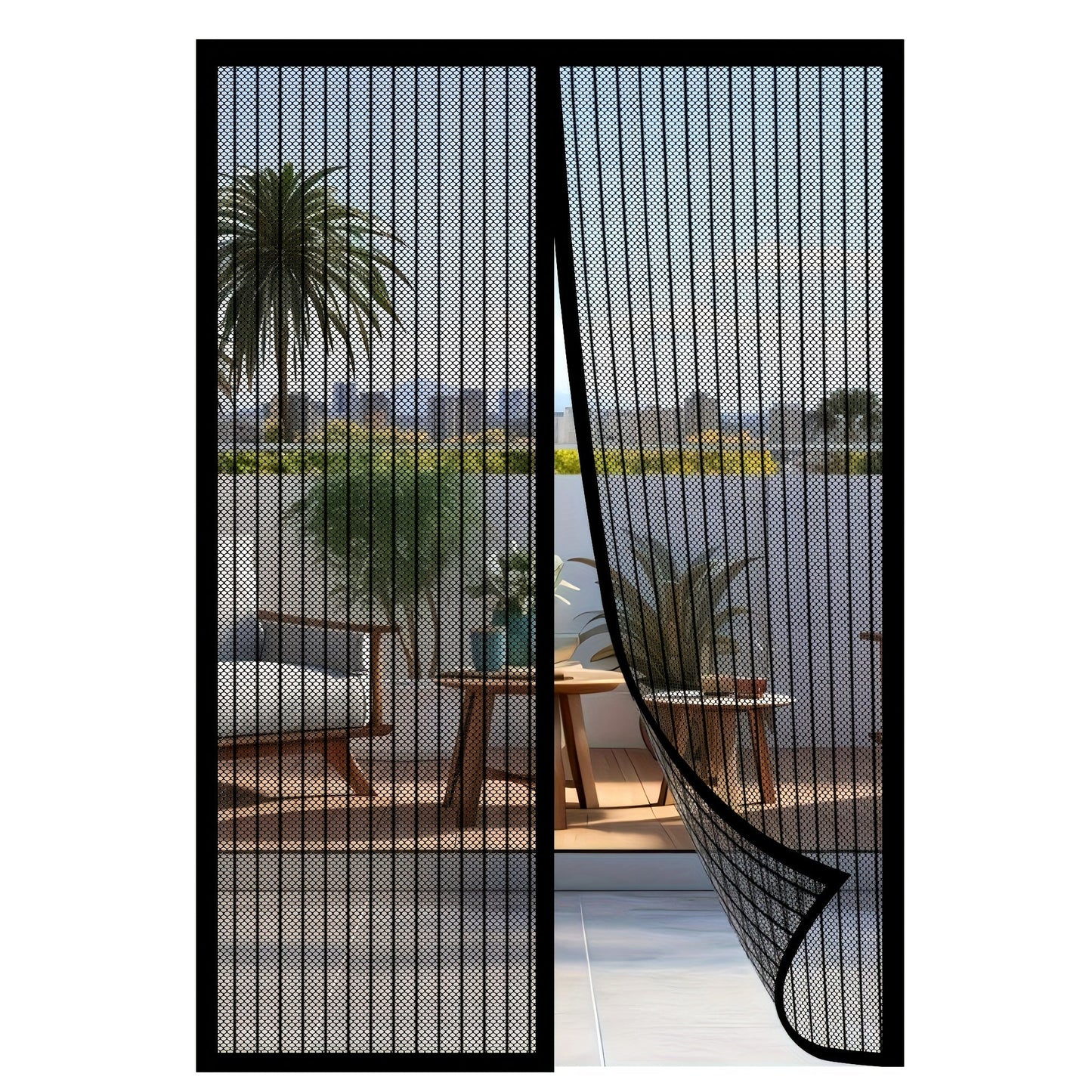 Magnetic Screen Door for Doorways – Heavy Duty Self-Sealing Mesh Door Screen with Magnetic Closure, Hands-Free, Pet & Kid Friendly