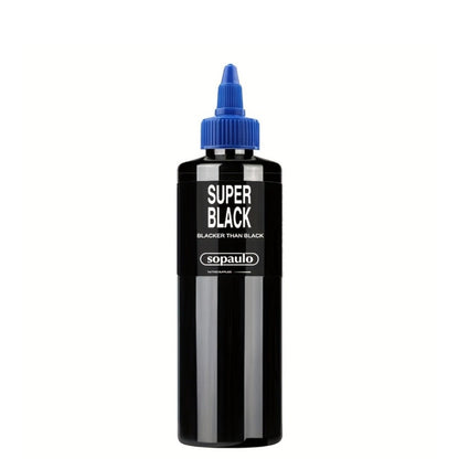 Tattoo Ink 8oz 240ml Single Black Bottle with Ultra-Dark Color Label and Large-Capacity Format