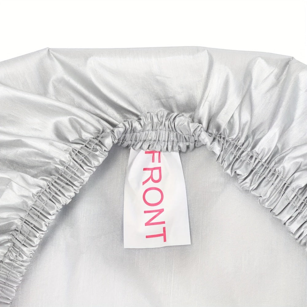 Silver XXL SUV Car Cover with Green Reflective Tabs, Elastic Hem and 540 x 200 x 180 cm Full-Body Fit