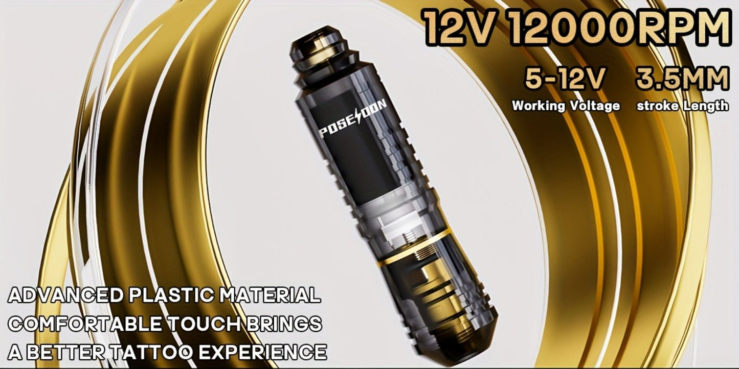 Tattoo Pen Kit Wireless Battery Tattoo Gun with LCD Screen, 1500mAh Cordless Rotary Tattoo Machine