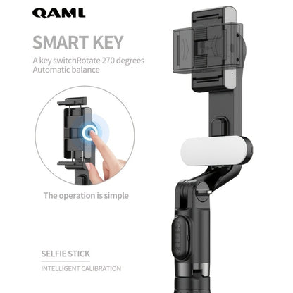 3-in-1 Phone Gimbal Stabilizer with Selfie Stick & Tripod Stand, 1-Axis Anti-Shake Handheld Stabilizer for iPhone & Android