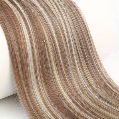 Hair Extensions Straight 34-Inch Synthetic Ponytail with Ribbon Wrap and Five Mixed or Natural-Tone Colors