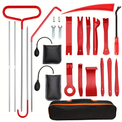 Car Door Unlock Tool Kit – Air Wedge Pump, Long Reach Grabber & Locksmith Wedge Set for Emergency Lockout Opening on Cars Trucks SUVs