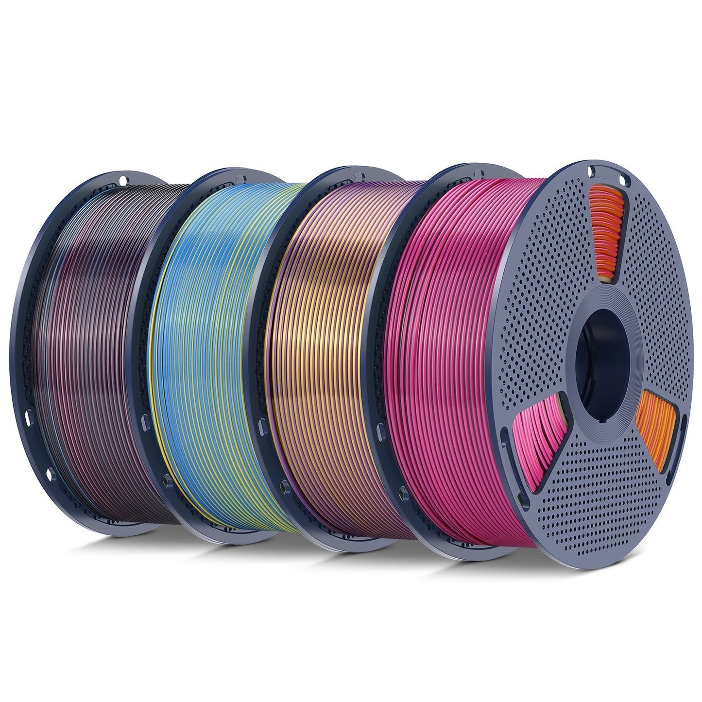 3D Printer Filament SUNLU Four-Color PLA+ 1.75mm Glossy Spool with Four Colorways and 8.82lb Bundle Option